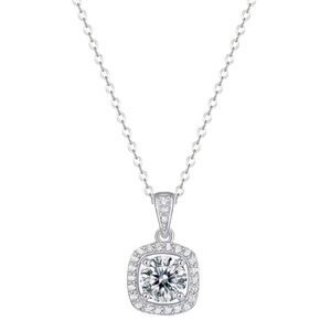 1ct Moissanite Pendant, Set in 925 Sterling w Giftbox & Certificate